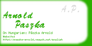 arnold paszka business card