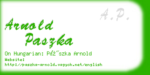 arnold paszka business card